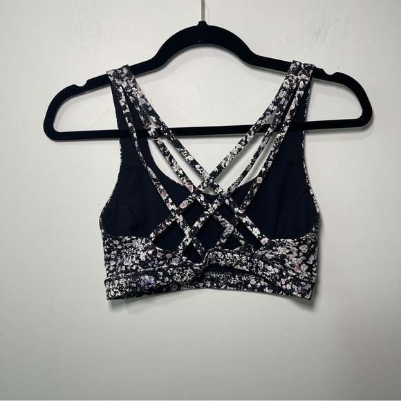 Lululemon women’s Black floral Spritz Multi free to be serene sports bra in US 6 - Picture 6 of 9